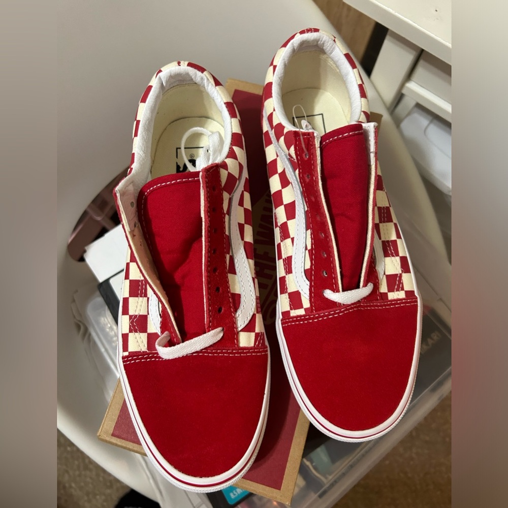 VANS Old Skool Unisex Primary Checker Red/White NEW